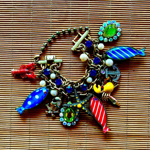 Betsey Johnson Gold, Multi Nautical Double-Strand Charm Bracelet - Picture 2 of 7